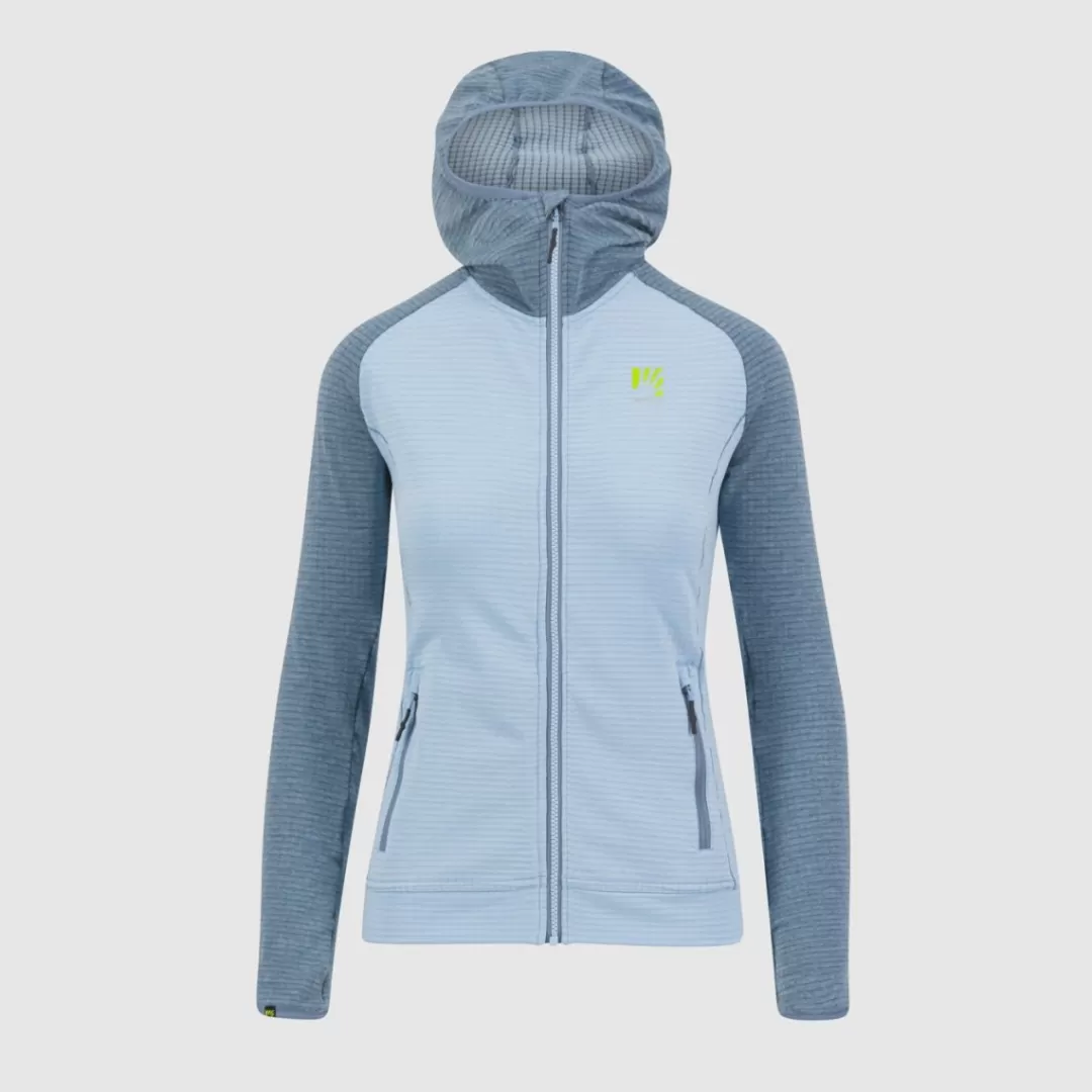 Karpos Mountaineering | Climbing | Hiking | Fleeces | AMBRIZZOLA W FULL-ZIP HOODIE AQUAMARINE/SPRING LAKE
