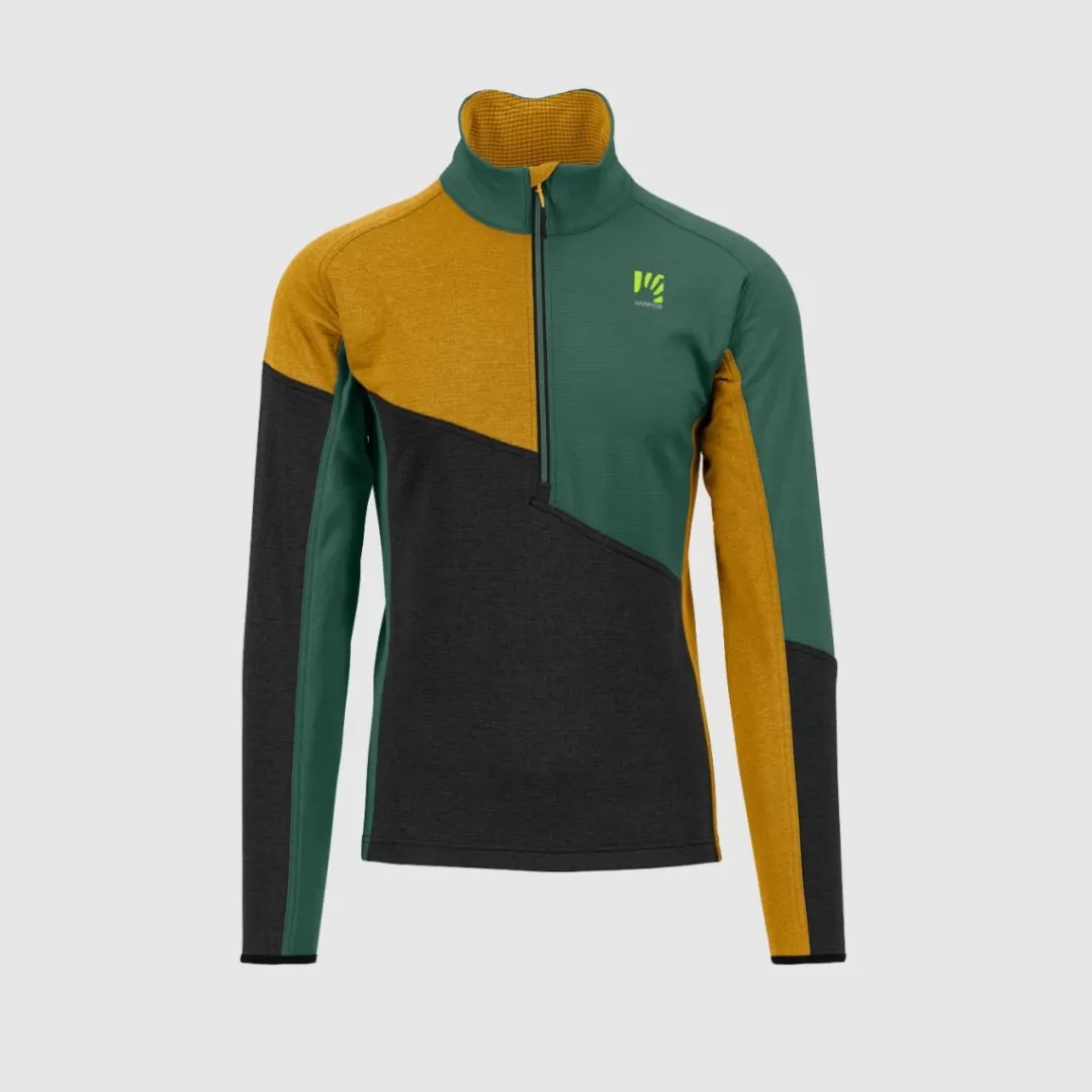 Karpos Winter | Fleeces | FEDERA HALF-ZIP FLEECE BLACK/GOLD FLAKE/SMOKE PINE