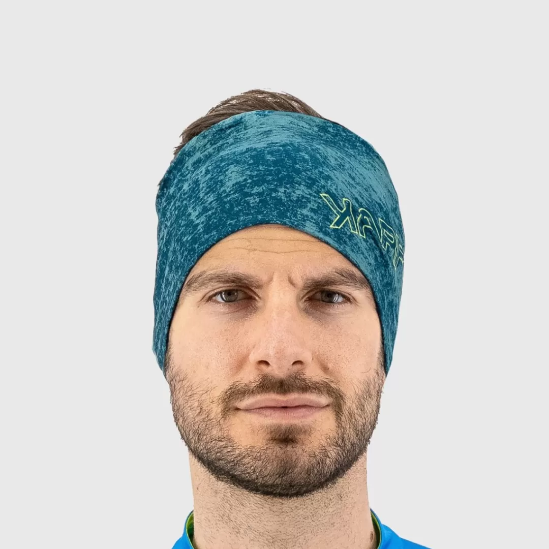 Karpos | TRE CIME 12CM HEADBAND PRINT 1 INDIGO/TANGERINE T.